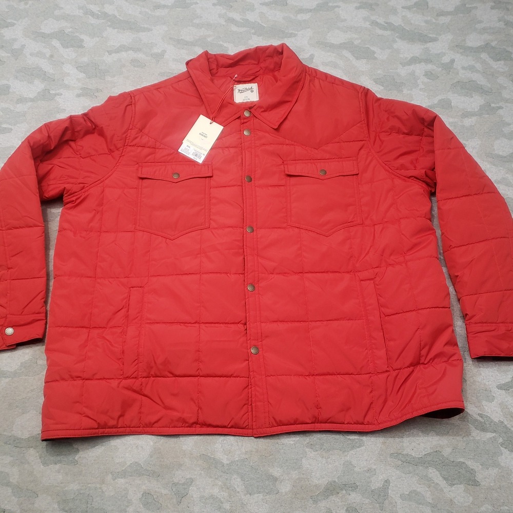 Woolrich Puffer Jacket Mens 2XL Red Snap NWT Outdoors